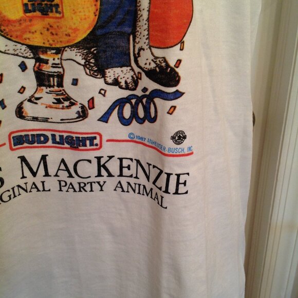 True Vintage 80's Spuds MacKenzie Bud Light T-Shirt L - # 1 - Picture 3 of 9